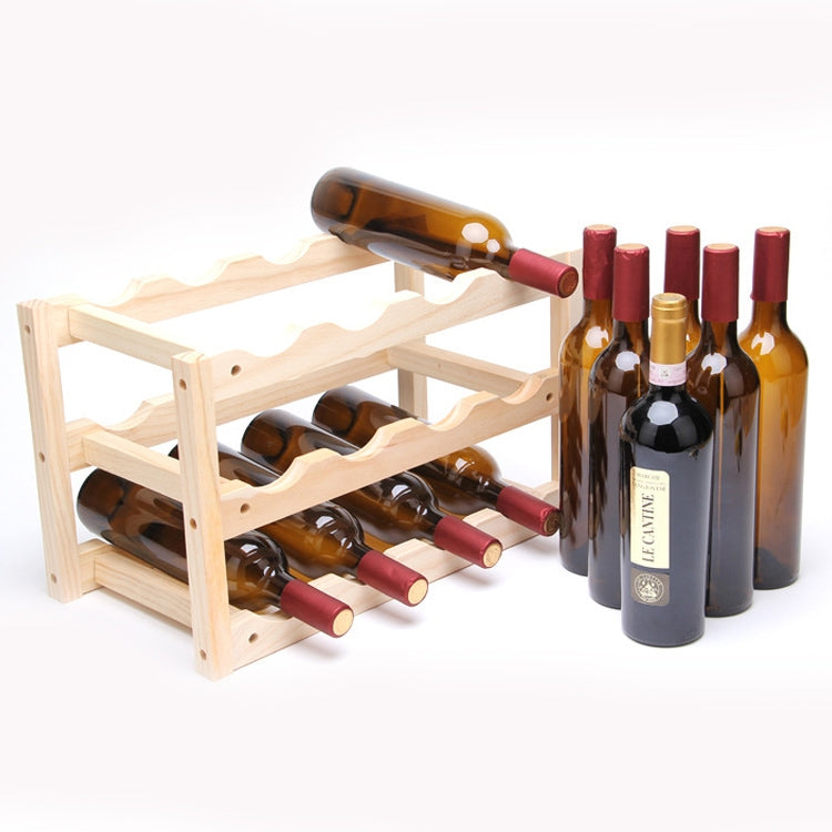 Solid Wood Folding 12-bottle Wine Display Rack Multi-layer Wine Rack, Size: 46x24x28cm, Multi-layer Wine Rack — view 7