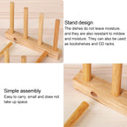 Solid Wood Dish Drip Rack Plate Holder, Size: 25.5x12x10cm