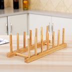 Solid Wood Dish Drip Rack Plate Holder, Size: 30x12x10cm, 6 Grid — view 6