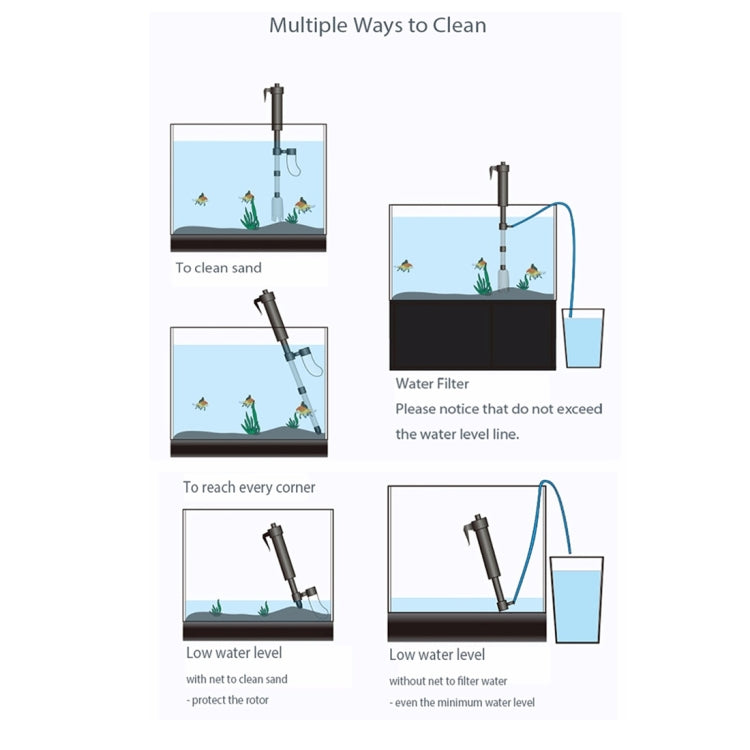 Electric Multi-functional Length Adjustable Fish Tank Cleaning Water Filter — view 9