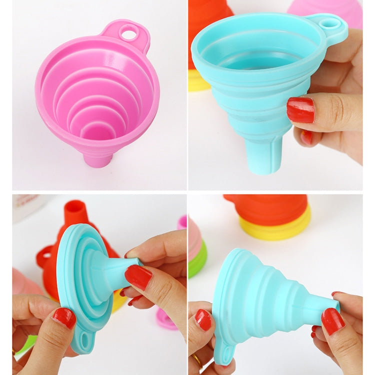 Mini Silicone Foldable Telescopic Funnel Random Color Delivery