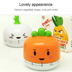 Vegetable Kitchen Timer Cooking Mechanical Timing Tool Count Down Alarm, Random Color Delivery