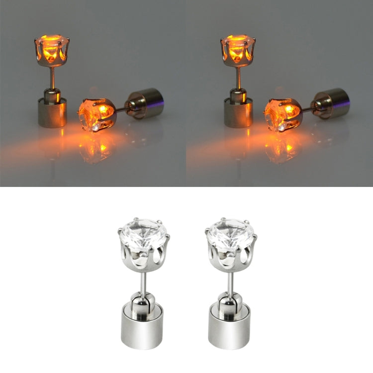 1 Pair Fashion LED Earrings Glowing Light Up Diamond Earring Stud — Blue