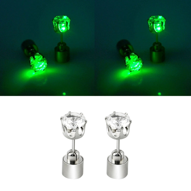 1 Pair Fashion LED Earrings Glowing Light Up Diamond Earring Stud — Red