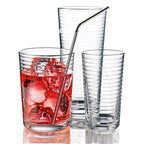 5pcs Reusable Stainless Steel Bent Drinking Straw + Cleaner Brush Set Kit,  215*8mm, 215*8mm (Bent)