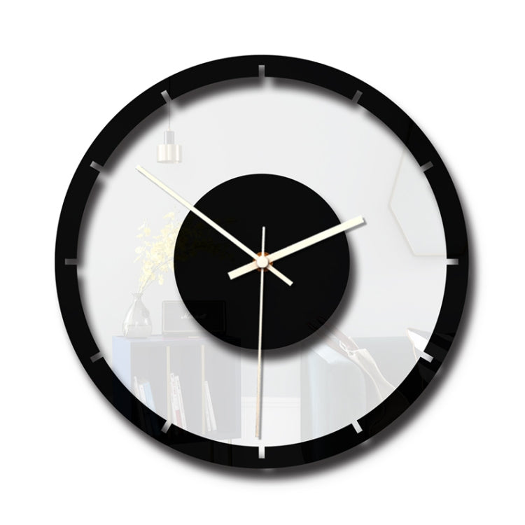 Round Wooden Dial Transparent Acrylic Mute Wall Clock, TM011 A