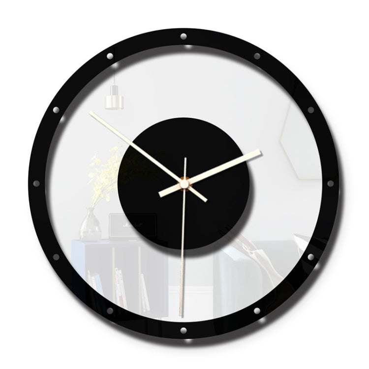 Round Wooden Dial Transparent Acrylic Mute Wall Clock, TM011 B