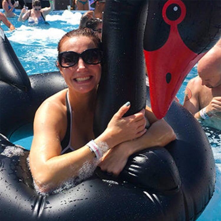 Swan Shaped Inflatable Floating Swimming Safety Pool Ring, Inflated Size: 110cm