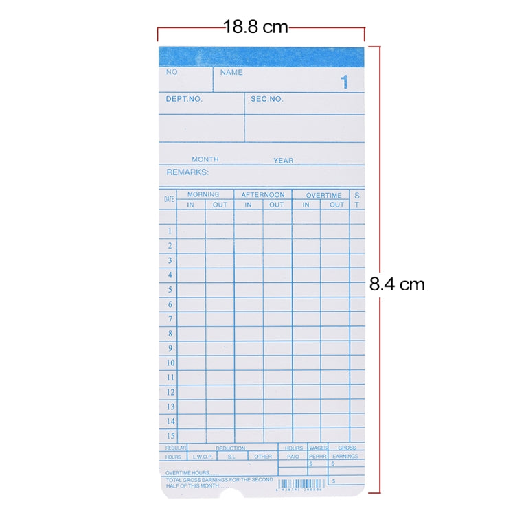 90 PCS Paper Time Card — view 3