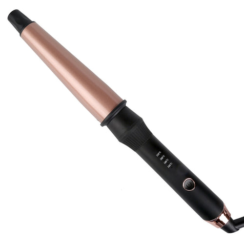 1-1.5 inch Conical Ceramic Hair Curler with Heat-resistant Gloves, UK Plug