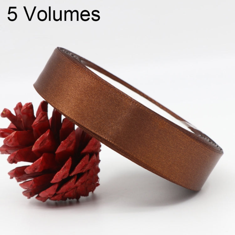 5 Volumes Color Satin Ribbons Handmade DIY Wedding Cake Decoration Holiday Gift Packages, Size: 22m x 2cm — Beige