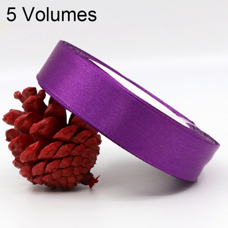 5 Volumes Color Satin Ribbons Handmade DIY Wedding Cake Decoration Holiday Gift Packages, Size: 22m x 2cm — Sapphire Blue