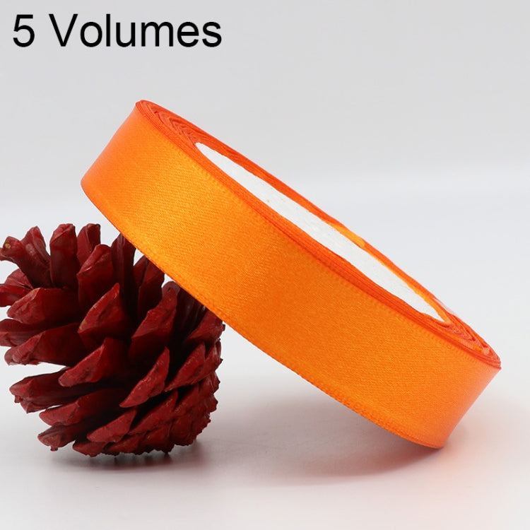 5 Volumes Color Satin Ribbons Handmade DIY Wedding Cake Decoration Holiday Gift Packages, Size: 22m x 2cm — Dark Purple