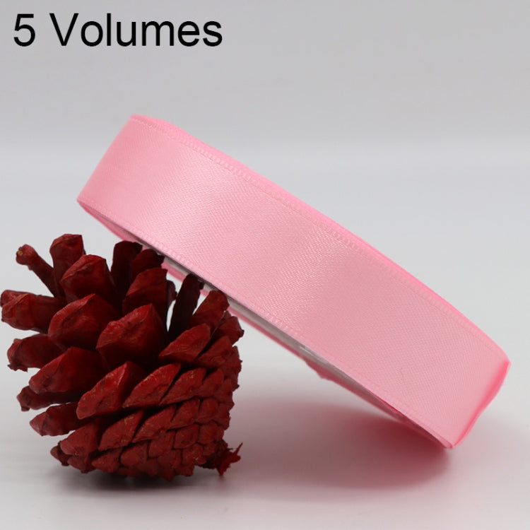 5 Volumes Color Satin Ribbons Handmade DIY Wedding Cake Decoration Holiday Gift Packages, Size: 22m x 2cm — White