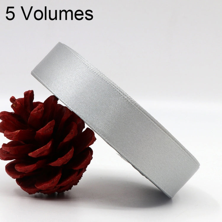 5 Volumes Color Satin Ribbons Handmade DIY Wedding Cake Decoration Holiday Gift Packages, Size: 22m x 2cm — Wine Red