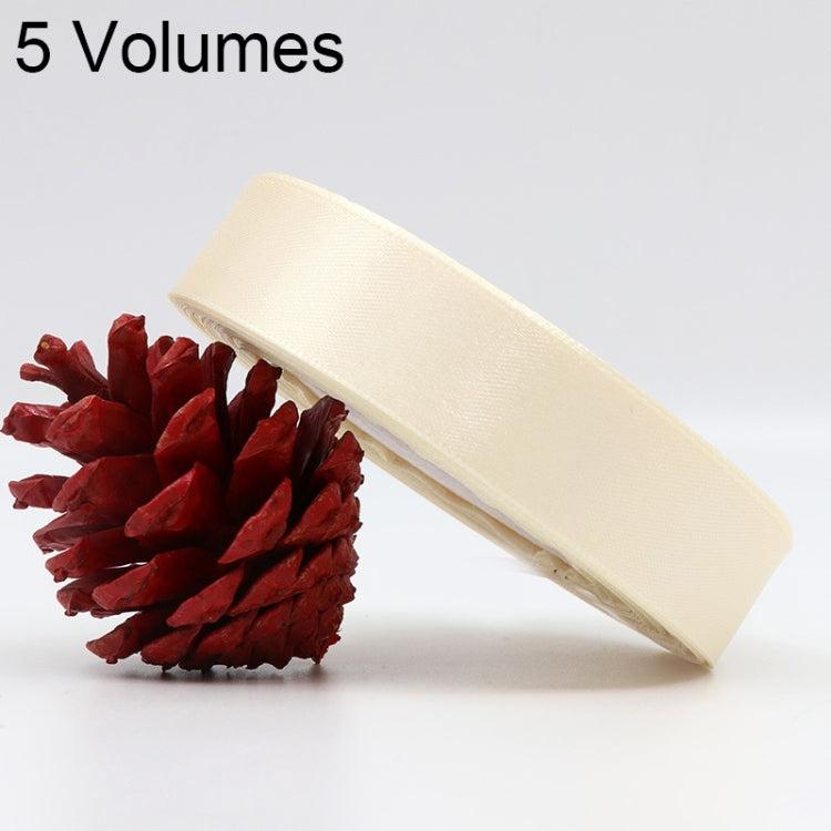 5 Volumes Color Satin Ribbons Handmade DIY Wedding Cake Decoration Holiday Gift Packages, Size: 22m x 2cm — Black