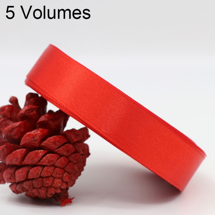 5 Volumes Color Satin Ribbons Handmade DIY Wedding Cake Decoration Holiday Gift Packages, Size: 22m x 2cm — Coffee
