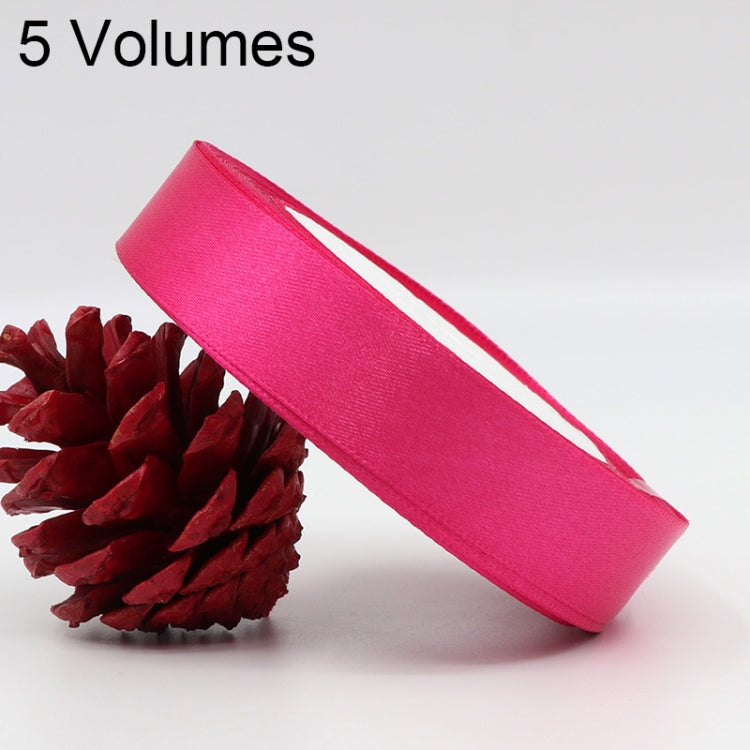 5 Volumes Color Satin Ribbons Handmade DIY Wedding Cake Decoration Holiday Gift Packages, Size: 22m x 2cm — Dark Blue