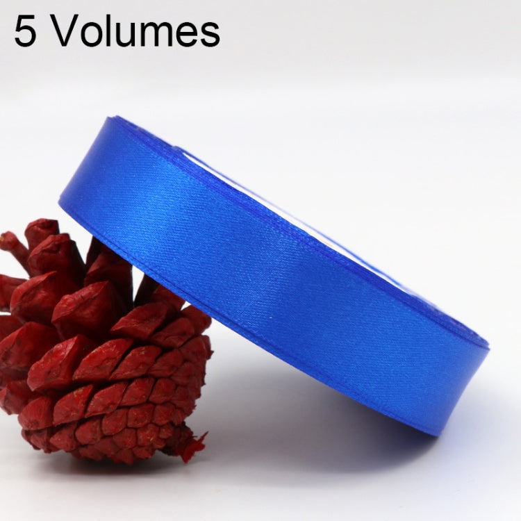5 Volumes Color Satin Ribbons Handmade DIY Wedding Cake Decoration Holiday Gift Packages, Size: 22m x 2cm — Dark Pink