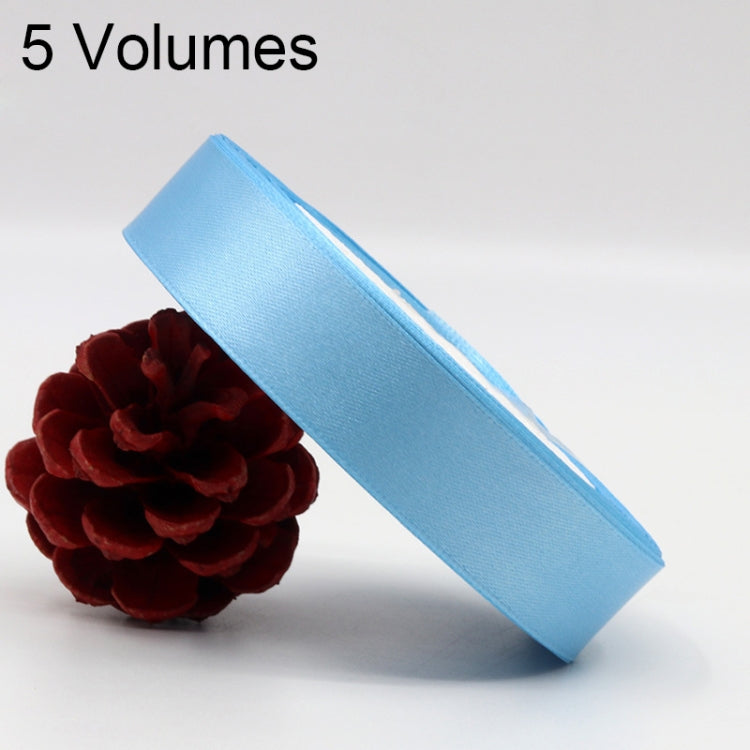 5 Volumes Color Satin Ribbons Handmade DIY Wedding Cake Decoration Holiday Gift Packages, Size: 22m x 2cm — Gold