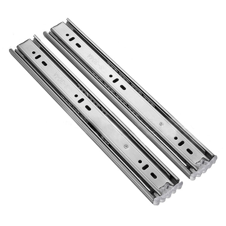 3-section Mute Stainless Steel Sliding Drawer Slides Ball Slide Rail Length: 35cm, 14 inches