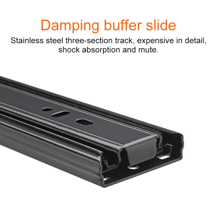 3-section Mute Stainless Steel Sliding Drawer Slides Ball Slide Rail Length: 35cm, 14 inches
