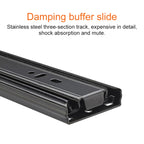 3-section Mute Stainless Steel Sliding Drawer Slides Ball Slide Rail Length: 35cm, 14 inches