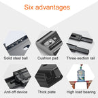 3-section Mute Stainless Steel Sliding Drawer Slides Ball Slide Rail Length: 35cm, 14 inches