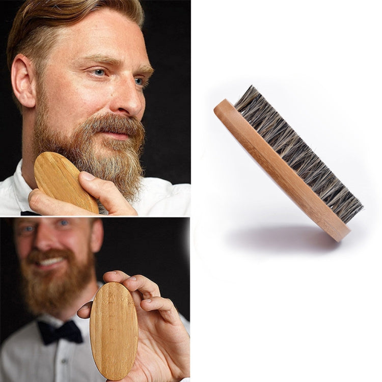 Men Beard Care Brush Hardwood Handle Wild Boar Bristle Comb