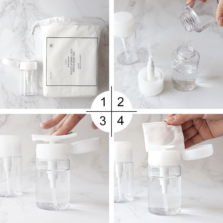 Liquid Push Down Pump Dispenser Bottle Empty Plastic Bottle Container, 200ml