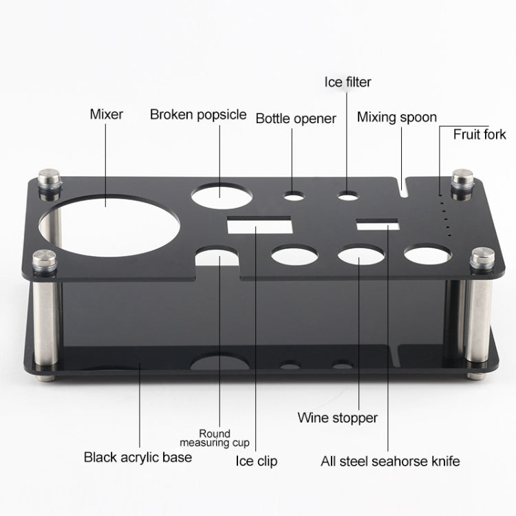 18 in 1 Cocktail Shaker Tools Setwith Acrylic Mount, Capacity: 550ml