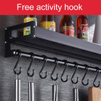 80cm Kitchen Multi-function Wall Hanging Holder Seasoning Storage Rack, 80cm(Black) — view 5