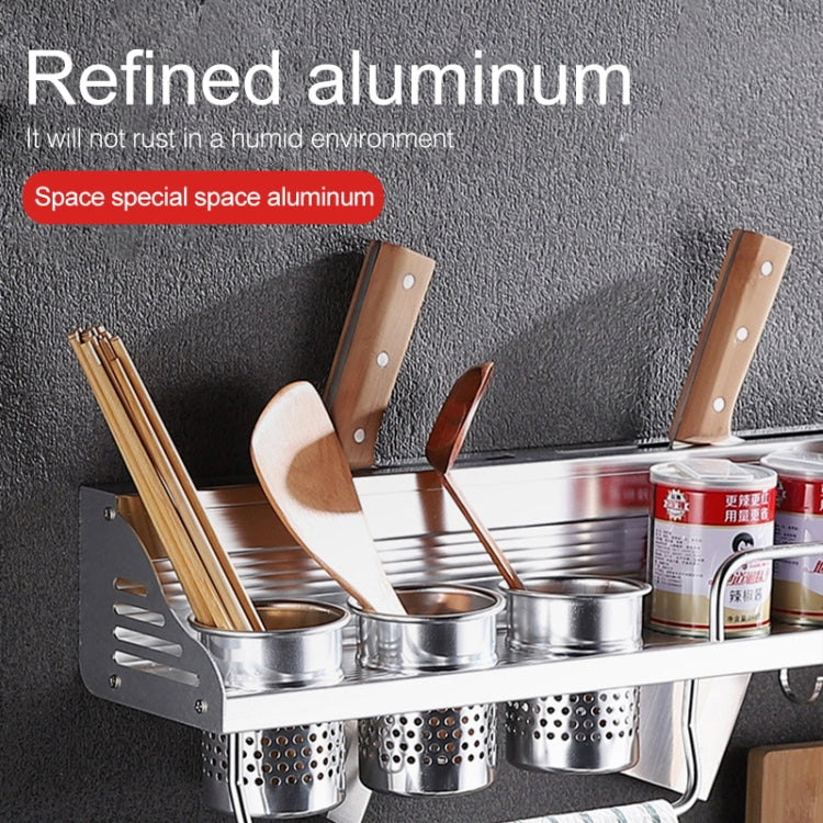 30cm Multi-function Kitchen Punching Wall-mounted Aluminum Condiment Storage Rack, 30cm Punching — view 8
