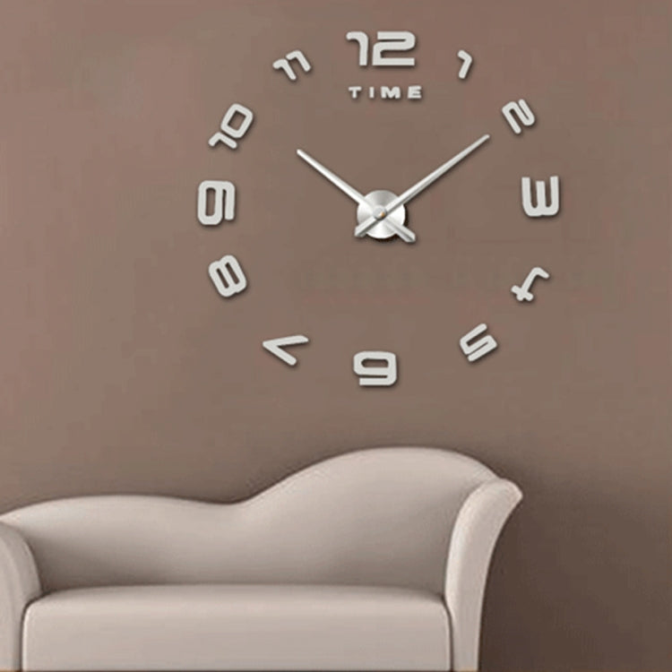 Bedroom Home Office Decoration Modern Frameless Large Number DIY 3D Mirror Wall Sticker Quiet Clock, Size: 100*100cm