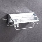 40cm 1 Cup 6 Hooks Multi-function Kitchen Punching-free Wall-mounted Plastic Edge Condiment Holder Storage Rack