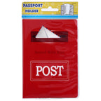 Post Pattern Red Passport Card Bag