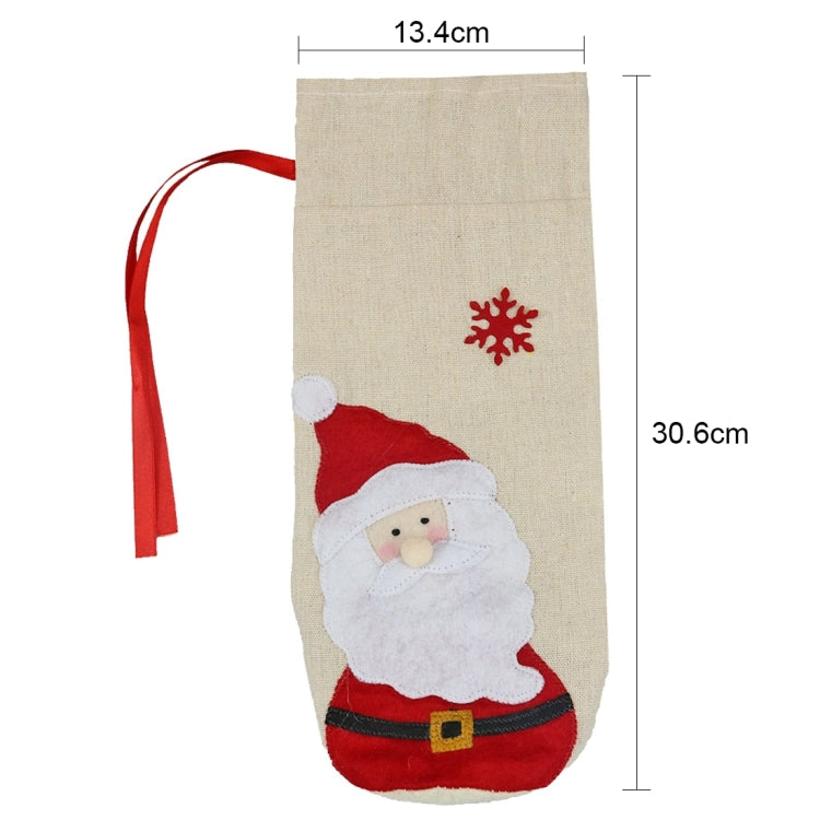 2 PCS CX20215 Snowman Pattern Wine Bottle Bag Christmas Decoration