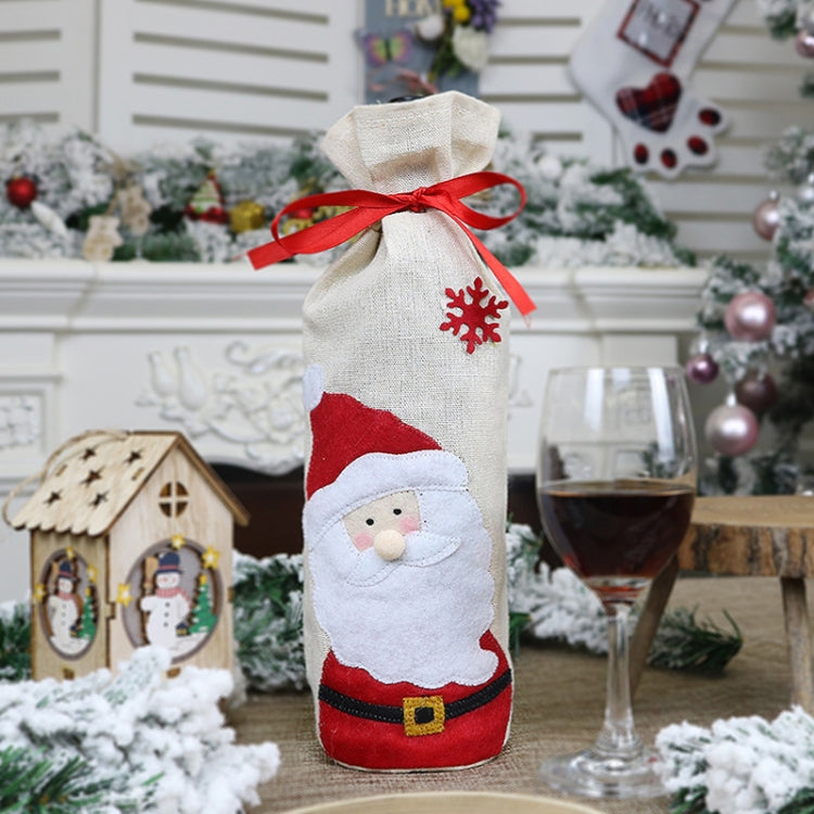 2 PCS CX20215 Snowman Pattern Wine Bottle Bag Christmas Decoration