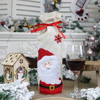2 PCS CX20215 Snowman Pattern Wine Bottle Bag Christmas Decoration
