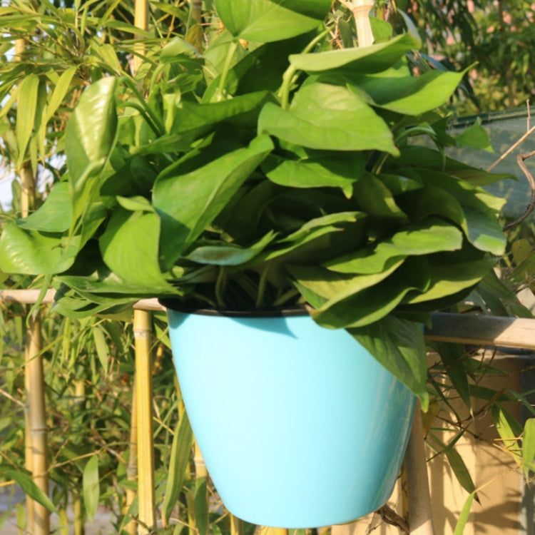 Self-Watering Planter Grow Plants Lazy Flower Pots Wall-hanging Round Resin Plastic Flower Pots, Size: 13x8.5x13cm — view 11