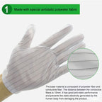 10 Pairs Anti-static Stripe Plastic Gloves, Size：Free Size