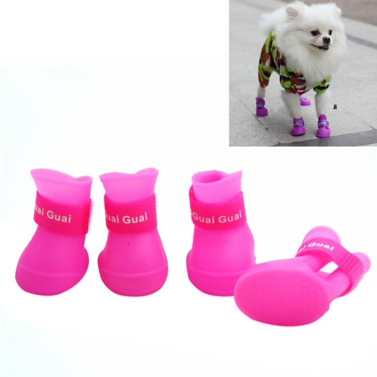 Lovely Pet Dog Shoes Puppy Candy Color Rubber Boots Waterproof Rain Shoes, M, Size: 5.0 x 4.0cm