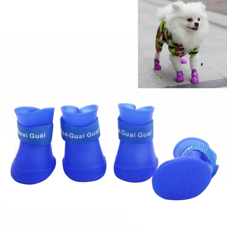 Lovely Pet Dog Shoes Puppy Candy Color Rubber Boots Waterproof Rain Shoes, M, Size: 5.0 x 4.0cm