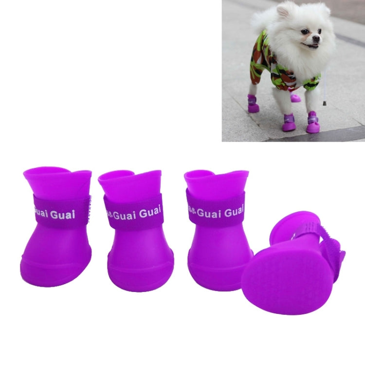 Lovely Pet Dog Shoes Puppy Candy Color Rubber Boots Waterproof Rain Shoes, M, Size: 5.0 x 4.0cm