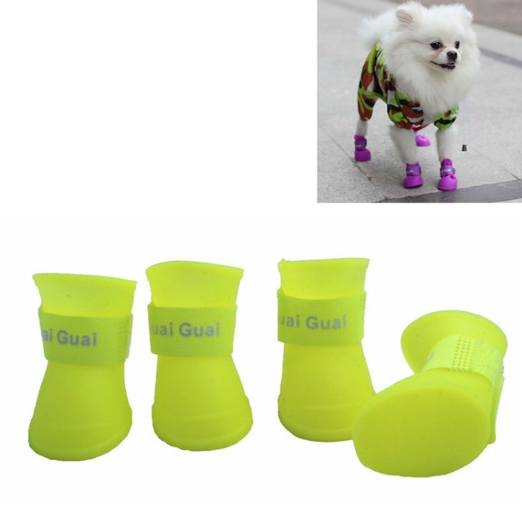 Lovely Pet Dog Shoes Puppy Candy Color Rubber Boots Waterproof Rain Shoes, M, Size: 5.0 x 4.0cm