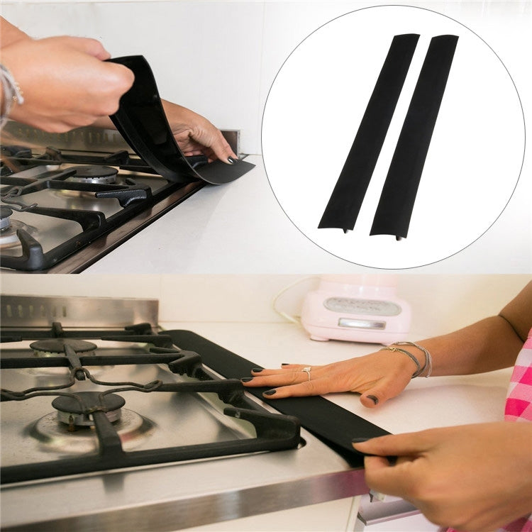 Gas Stove Slit Strip Antifouling Dustproof Waterproof Kitchen Black Sealing Strip, Size: 53.5*5*1cm
