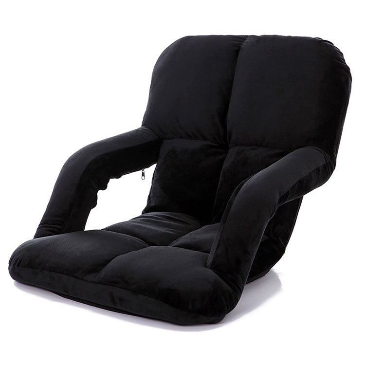 A3 Creative Lazy Sofa with Armrests Foldable Single Backrest Recliner — Khaki