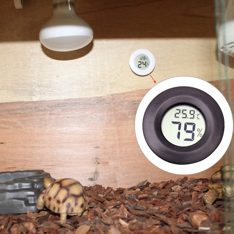 Digital Round Shaped Reptile Box Centigrade Thermometer & Hygrometer with Screen Display — view 7