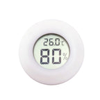 Digital Round Shaped Reptile Box Centigrade Thermometer & Hygrometer with Screen Display — White