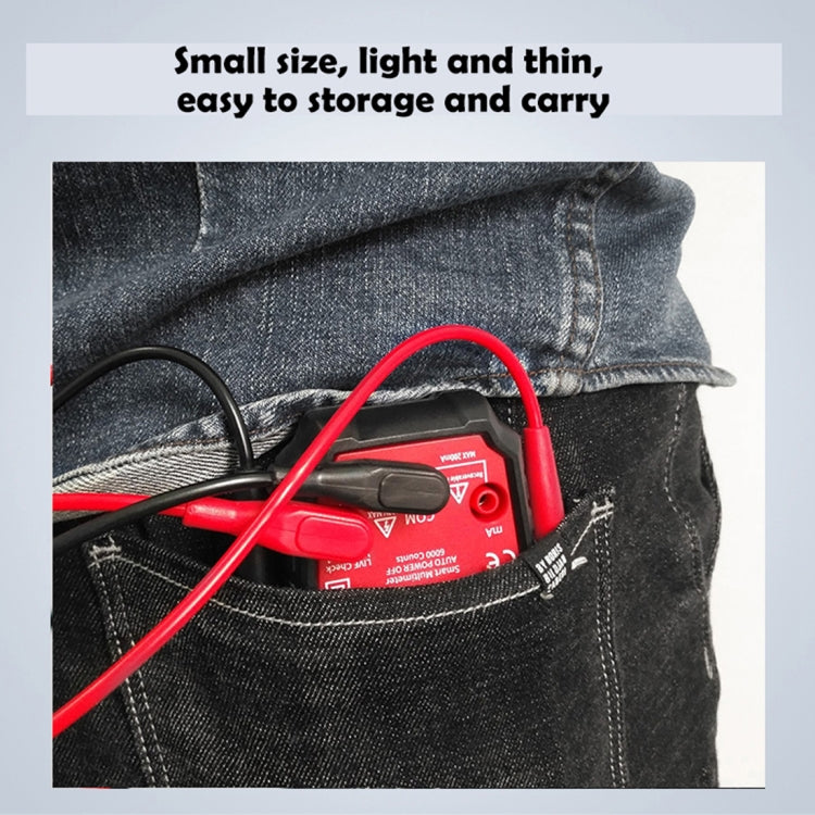BSIDE ADMS6 High-precision Fully Automatic Small Digital Intelligent Multimeter with HD Digital Display & Shockproof Cover, Support Function Range Switch & Double-sided Pen Holder